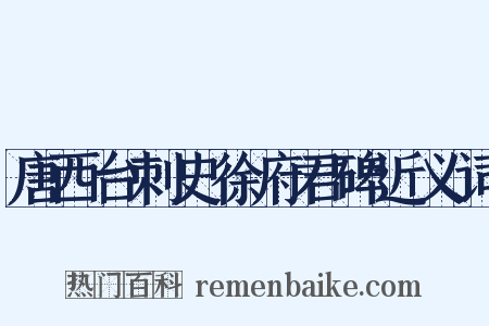 唐西台刺史徐府君碑近义词是什么意思的图片